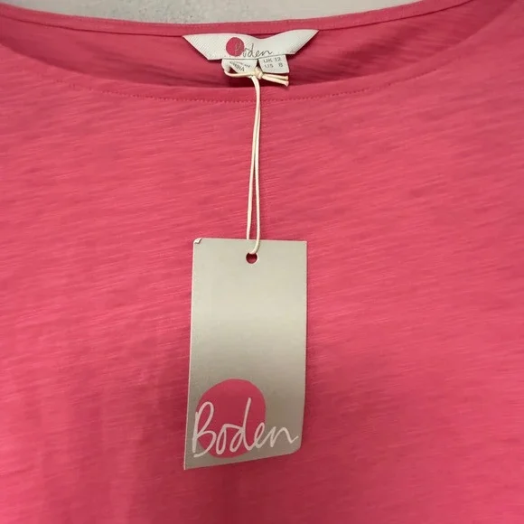 Boden Pink Cotton Eyelet Embroidered Short Sleeve Top J0386 US 8 - Picture 4 of 8